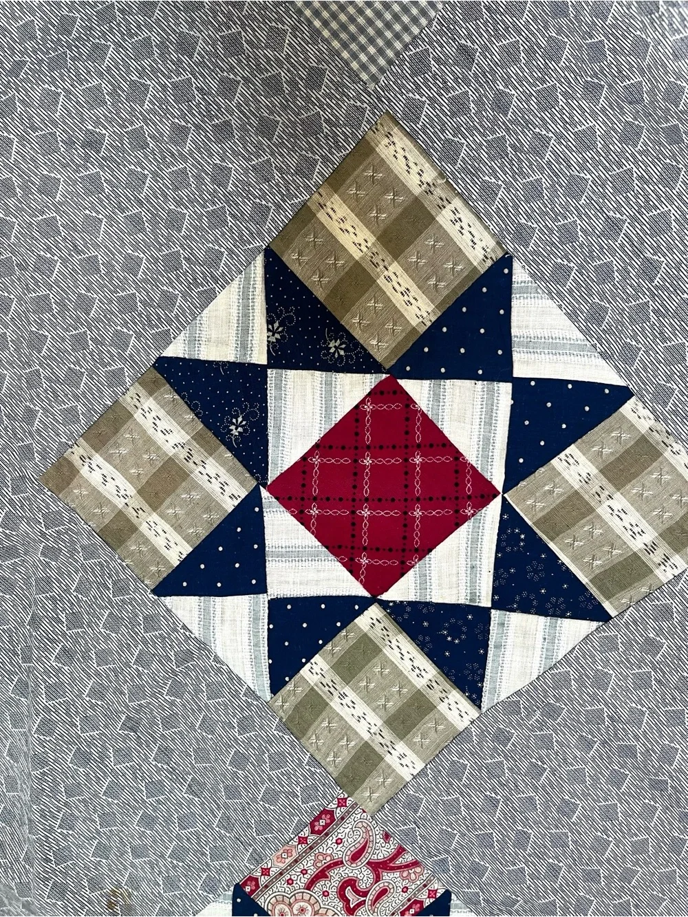 Antique 1890s Patchwork Quilt Top Nine Patch 78